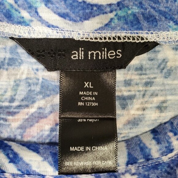 Ali Miles Top Womens XL US Flag Fireworks 3/4 Sleeve Art to Wear Americana Boho - Picture 5 of 7